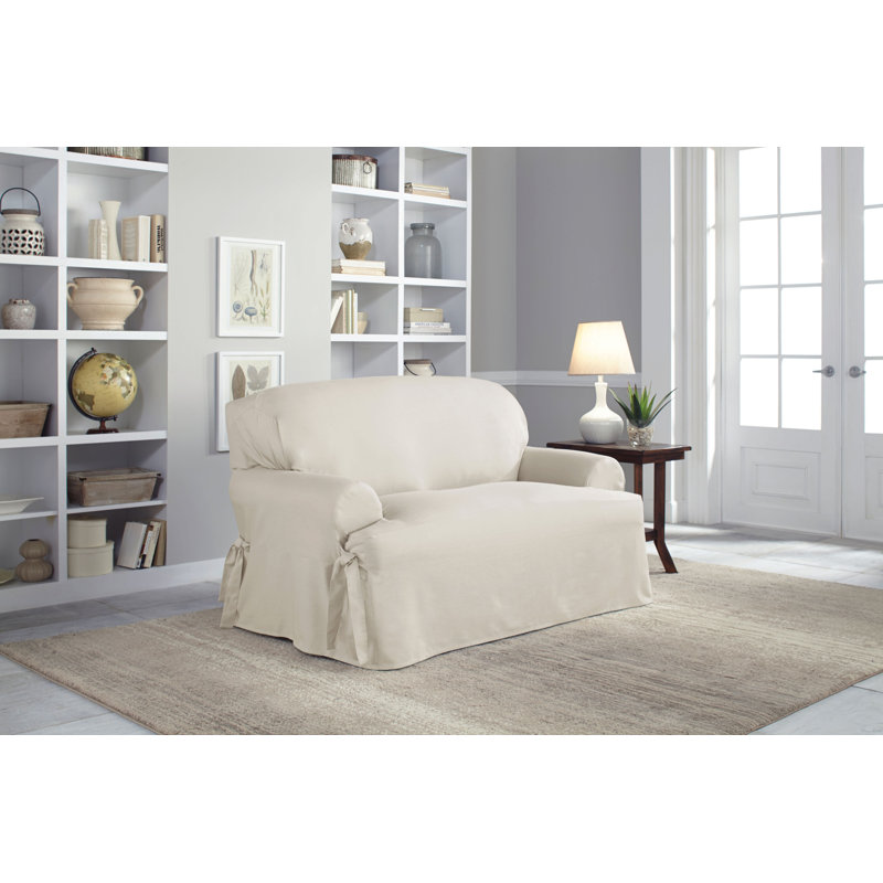 Serta Cotton Duck TCushion Loveseat Slipcover & Reviews Wayfair